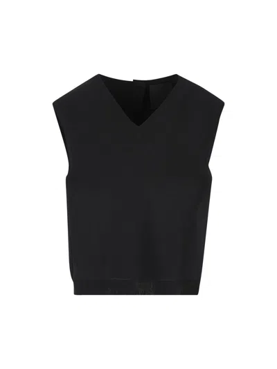 Givenchy Black Sleeveless V-neck Vest