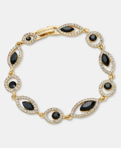Givenchy Jet Crystal Link & Chain Adjustable Bracelet In Black