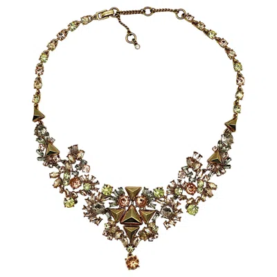 Pre-owned Givenchy Jewelled Gold Tone Necklace In Multi