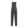 Givenchy Strapless Pleated Jumpsuit Belt Loops In Blue