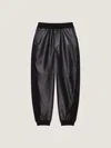 Givenchy Jogger Pants In Leather And Wool In Black