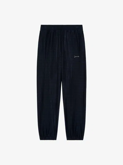 Givenchy Jogger Pants In Monogram 72 Jacquard In Black/navy Blue