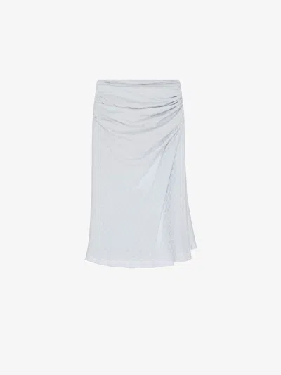 Givenchy Draped Skirt In Monogram 72 Jacquard In White