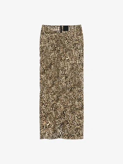 Givenchy Printed Draped Skirt In Silk In Beige