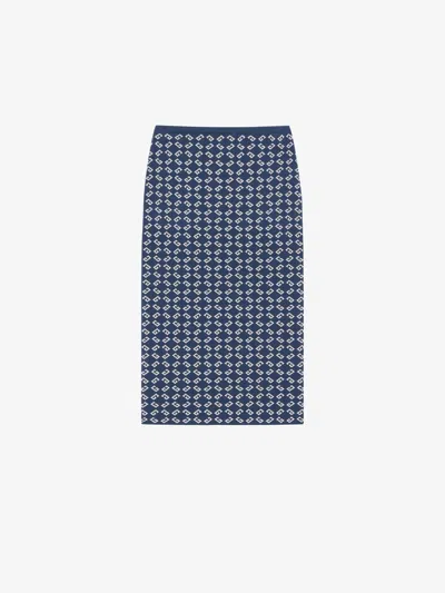 Givenchy Jupe En Jacquard Monogramme 72 In Denim Blue