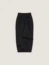 Givenchy Draped Midi Skirt In Wool In Black
