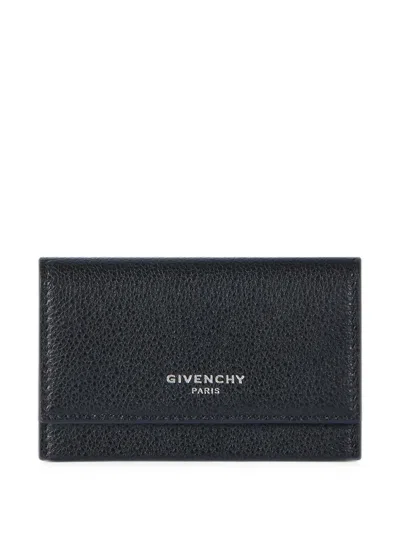 Givenchy Key Case In Grained Leather In Black