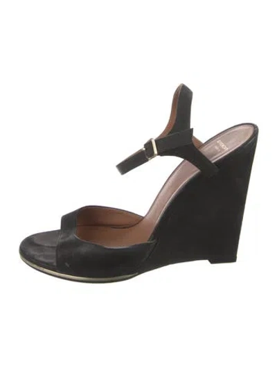 Pre-owned Givenchy Keyhole Accent Slingback Sandals In Black