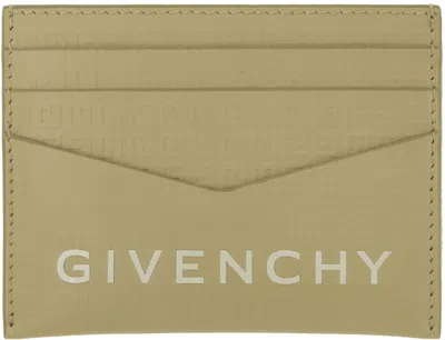 Givenchy Khaki 4g Micro Leather Card Holder In 305-khaki