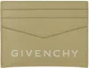 Givenchy Khaki 4g Micro Leather Card Holder In 305-khaki