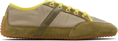 Givenchy Khaki Yellow Polyamide Sneakers In Brown