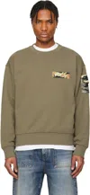 Givenchy Sweatshirt In Fleece With Camo Patches In 333-light Khaki