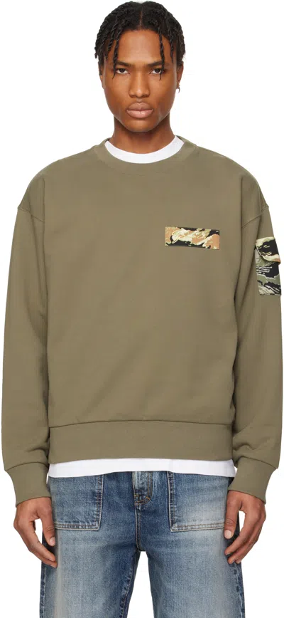 GIVENCHY KHAKI CAMO PATCHES SWEATSHIRT
