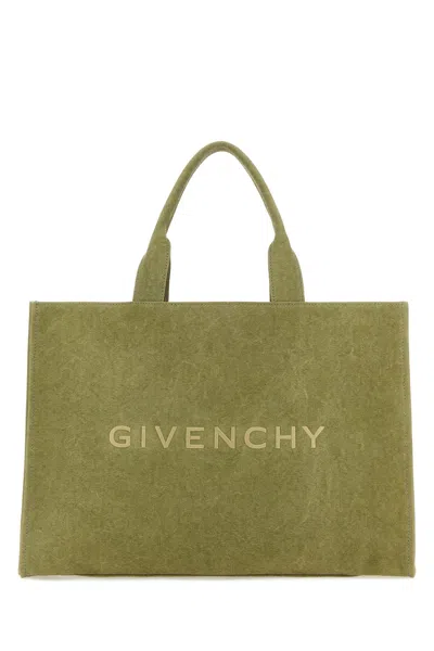Givenchy Khaki Canvas  Shopping Bag