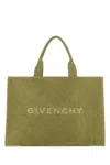 Givenchy Green Canvas Tote Bag In Khaki