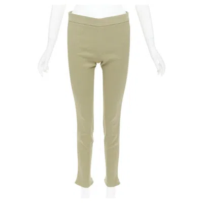 Pre-owned Givenchy Khaki Cotton Blend Skinny Zip Back Riding Pants Fr36 S In Sand