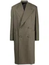 Givenchy Double-breasted Herringbone Wool Coat In Khaki