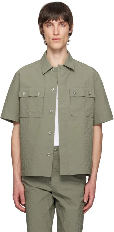 GIVENCHY KHAKI TEXTURED MONOGRAM 72 SHIRT