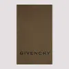 GIVENCHY KHAKI WOOL AND CASHMERE SCARF