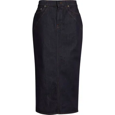 Givenchy Kick Back Denim Midi Skirt In Black