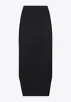 Givenchy Asymmetric Skirt In Wool And Mohair In Black