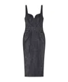 Givenchy Womens Dark Blue Contrast-stitch Panelled Denim Midi Dress In Black