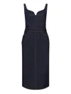Givenchy Womens Dark Blue Contrast-stitch Panelled Denim Midi Dress In Blue