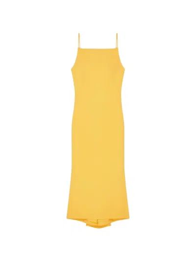 Givenchy Sliced Midi Dress In Crepe Cady In Yellow