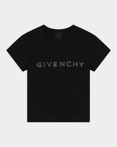 Givenchy Kid's Classic Logo-print T-shirt In Black
