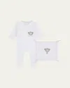 Givenchy Kid's Embroidered Logo-print Two-piece Footie Set In White