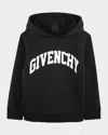 Givenchy Kid's Logo-print Fleece Hoodie In Black