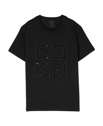 Givenchy Kids 4g Motif Crewneck T-shirt In Black