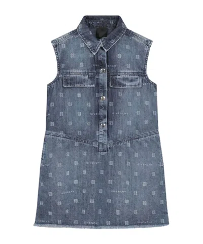 Givenchy 4g-pattern Denim Dress In Gray