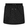 Givenchy Kids All-over Logo Print Cotton-blend Skirt In Black