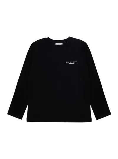 Givenchy Kids Baby Boy Black Cotton Round Neck Long Sleeve Jersey Sweater
