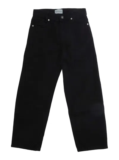 Givenchy Kids Baby Boy Mini Black Cotton Pants With Pockets And Ribbed Hems