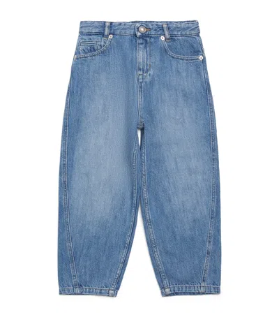 Givenchy Kids Barrel Leg Jeans In Blue