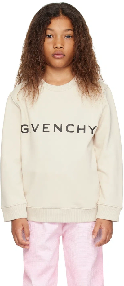 Givenchy Kids Beige Printed Sweatshirt In 184 Cream