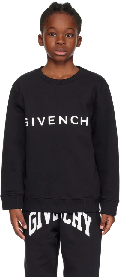 Givenchy Kids Black Crewneck Sweatshirt In 09b Black