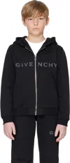 Givenchy Kids Black '' 4g Zip Hoodie In 09b Black