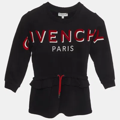 Pre-owned Givenchy Kids Black Logo Graphic Jersey Dress 5 Yrs