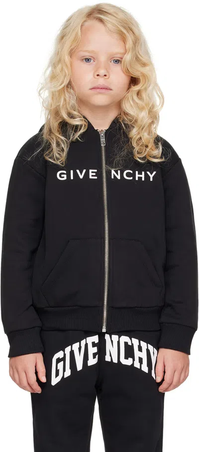 Givenchy Kids' Logo-print Cotton Hoodie In Black