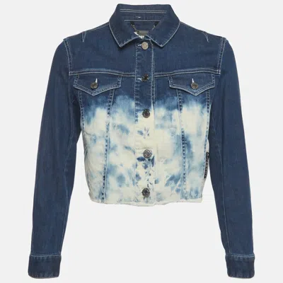 Pre-owned Givenchy Kids Blue/white Tie-dye Denim Jacket 12 Yrs