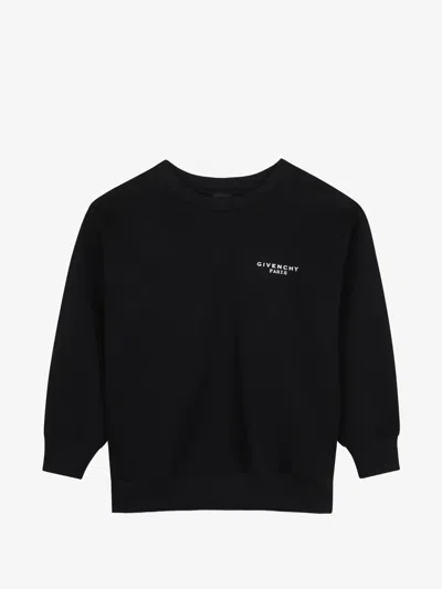 Givenchy Kids Boy's Logo-print Cotton Crewneck Sweatshirt In Nero