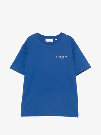 Givenchy Kids Boy's Mini Crew Neck Logo T-shirt, 100% Cotton In Blu