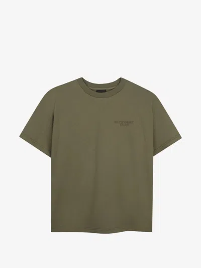 Givenchy Kids Boy Mini Embroidered Logo Crew Neck T-shirt In 100% Cotton In Green