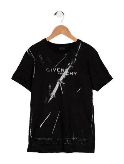Pre-owned Givenchy Kids Boys' Graphic Print T-shirt In Black/grey