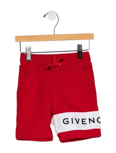 Pre-owned Givenchy Babies' Kids Boys Grossgrain Logo Shorts In Red