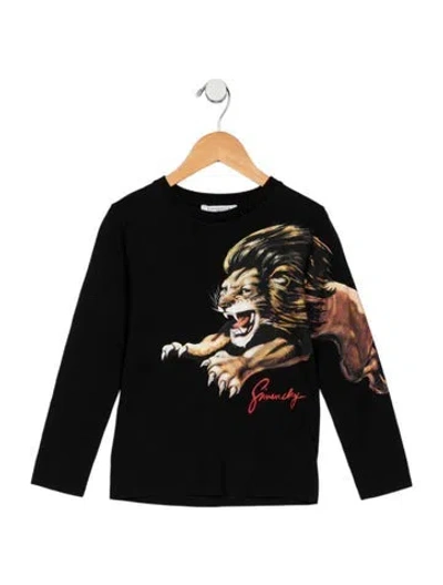 Pre-owned Givenchy Kids Boys' Lion Print Long Sleeve Shirt In Black