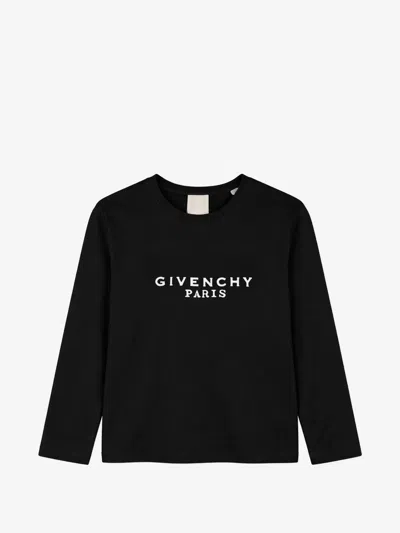 Givenchy Kids Boys Long-sleeve T-shirt With Front Print, 100% Cotton In Black